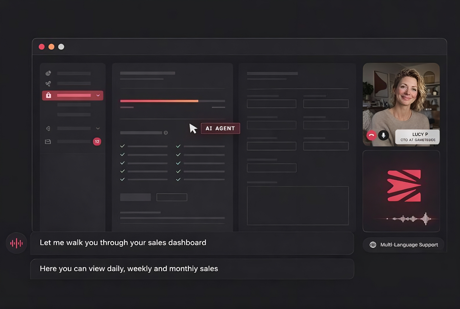 AI Agent demo with hyper-personalized sales dashboard